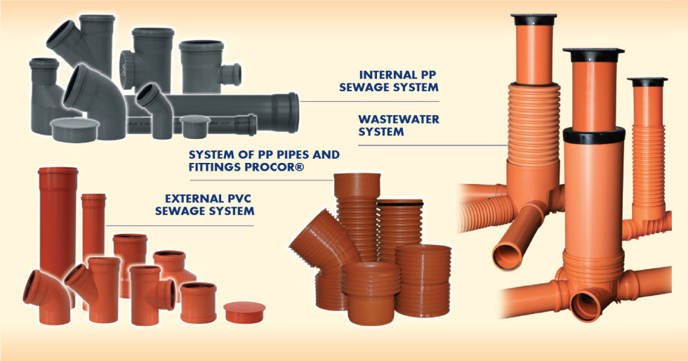 PROFIL manufacturer Internal External sewage systems wells pipes PVC fittings Poland